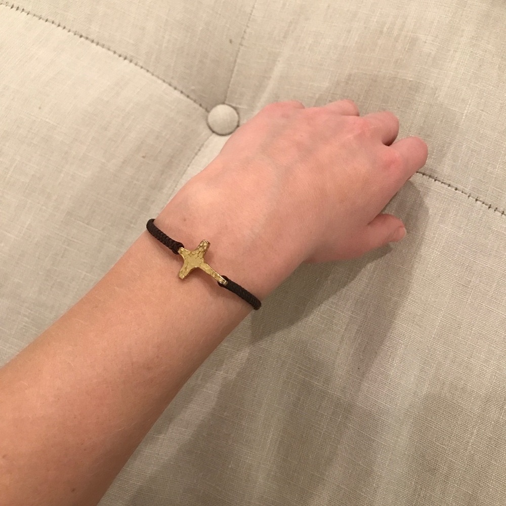 Gold cross bracelet